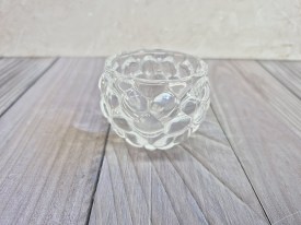 Vaso porta velas vidrio burbujas afuera